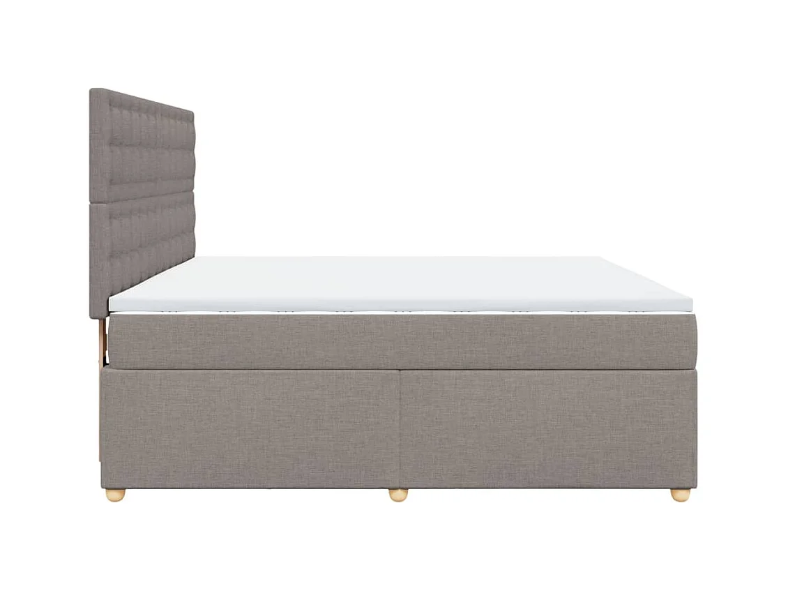 Sommier à lattes de lit avec matelas Taupe 180x200 cm Tissu