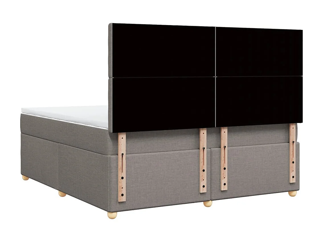 Boxspring met matras stof taupe 180x200 cm