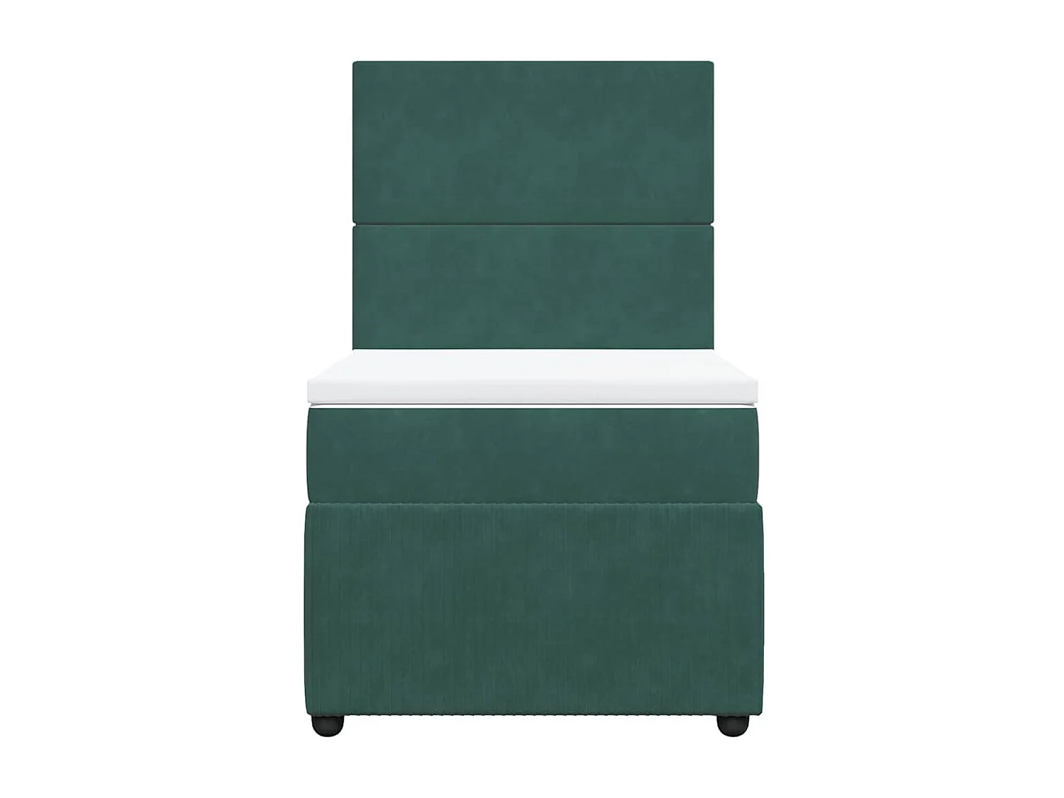 Cama box spring con colchón terciopelo verde oscuro 90x200 cm