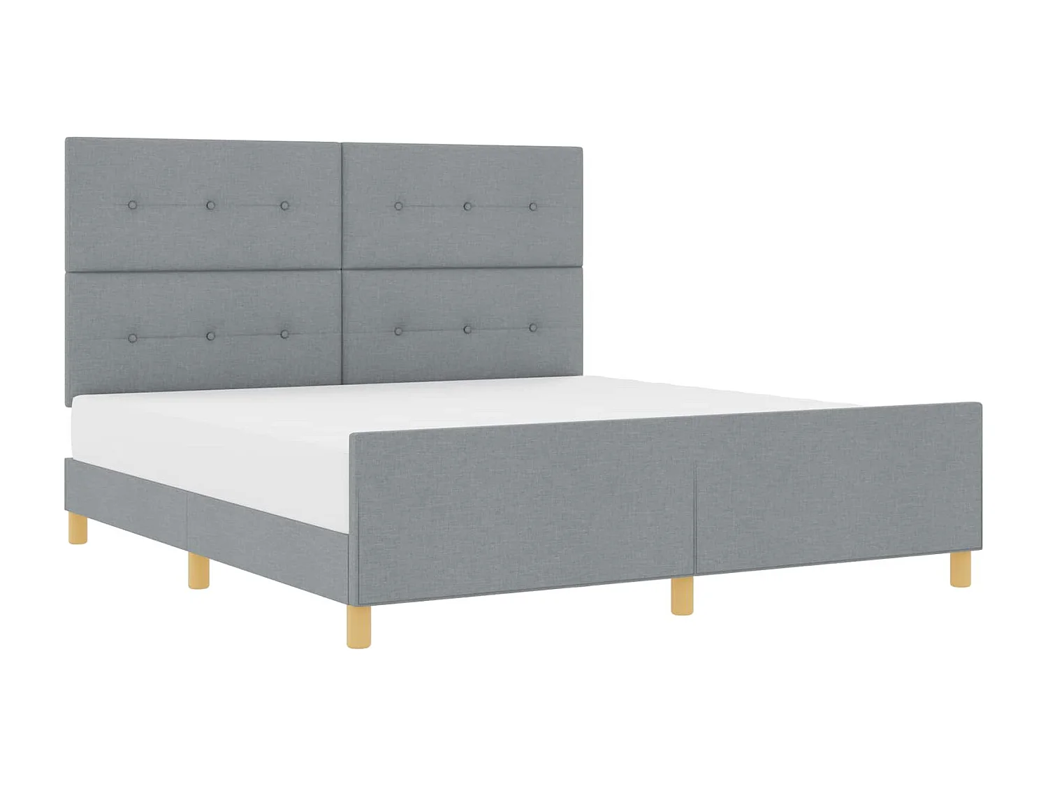 Bettgestell mit Kopfteil Hellgrau 180 x 200 cm Stoff