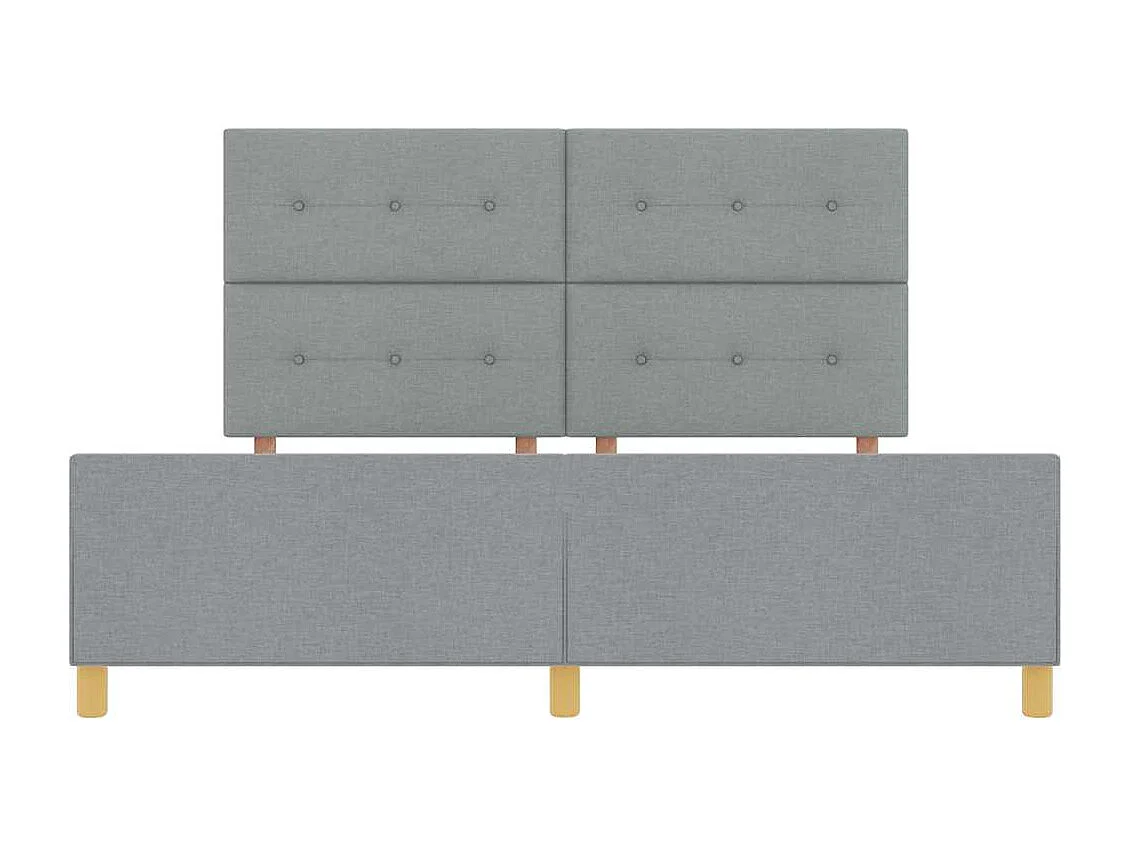 Bettgestell mit Kopfteil Hellgrau 180 x 200 cm Stoff