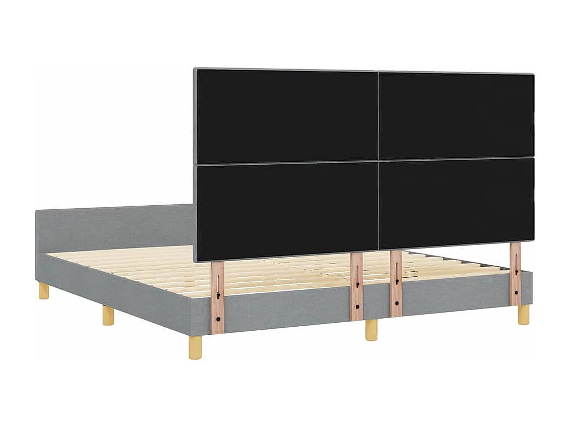 Bettgestell mit Kopfteil Hellgrau 180 x 200 cm Stoff