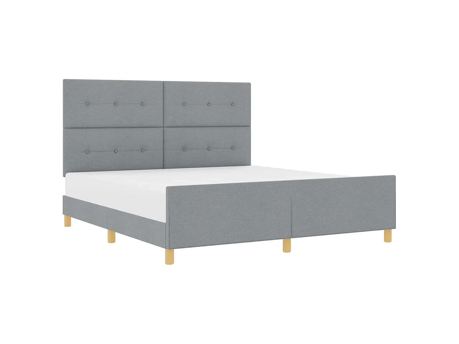 Estructura de cama con cabecera Gris claro 180 x 200 cm tela