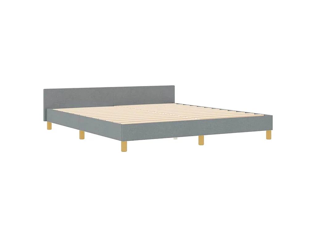 Estructura de cama con cabecera Gris claro 180 x 200 cm tela