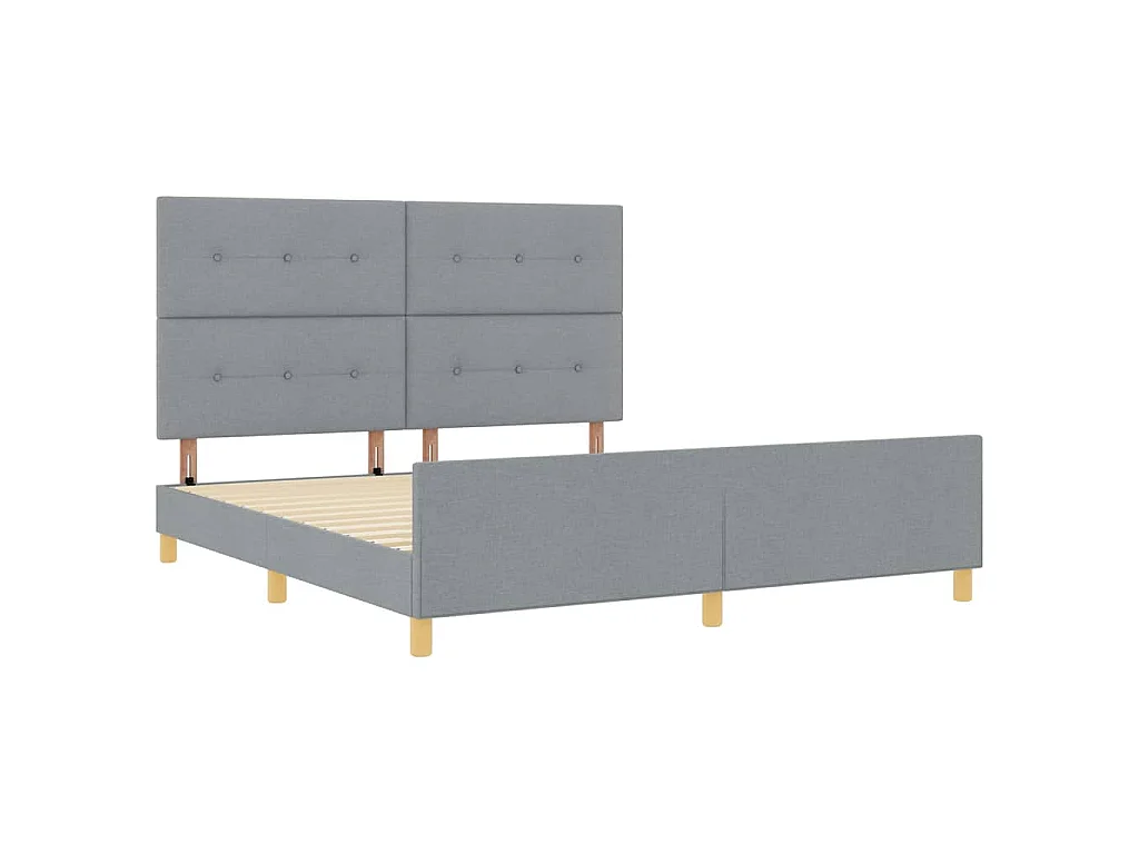 Estructura de cama con cabecera Gris claro 180 x 200 cm tela
