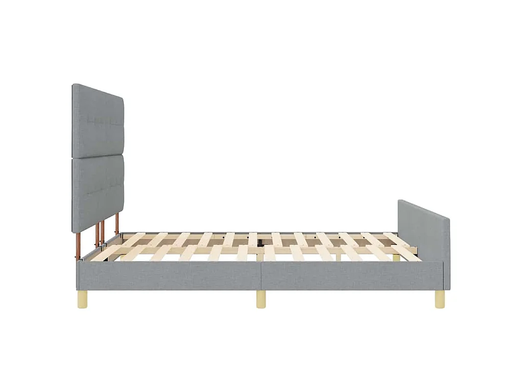 Estructura de cama con cabecera Gris claro 180 x 200 cm tela