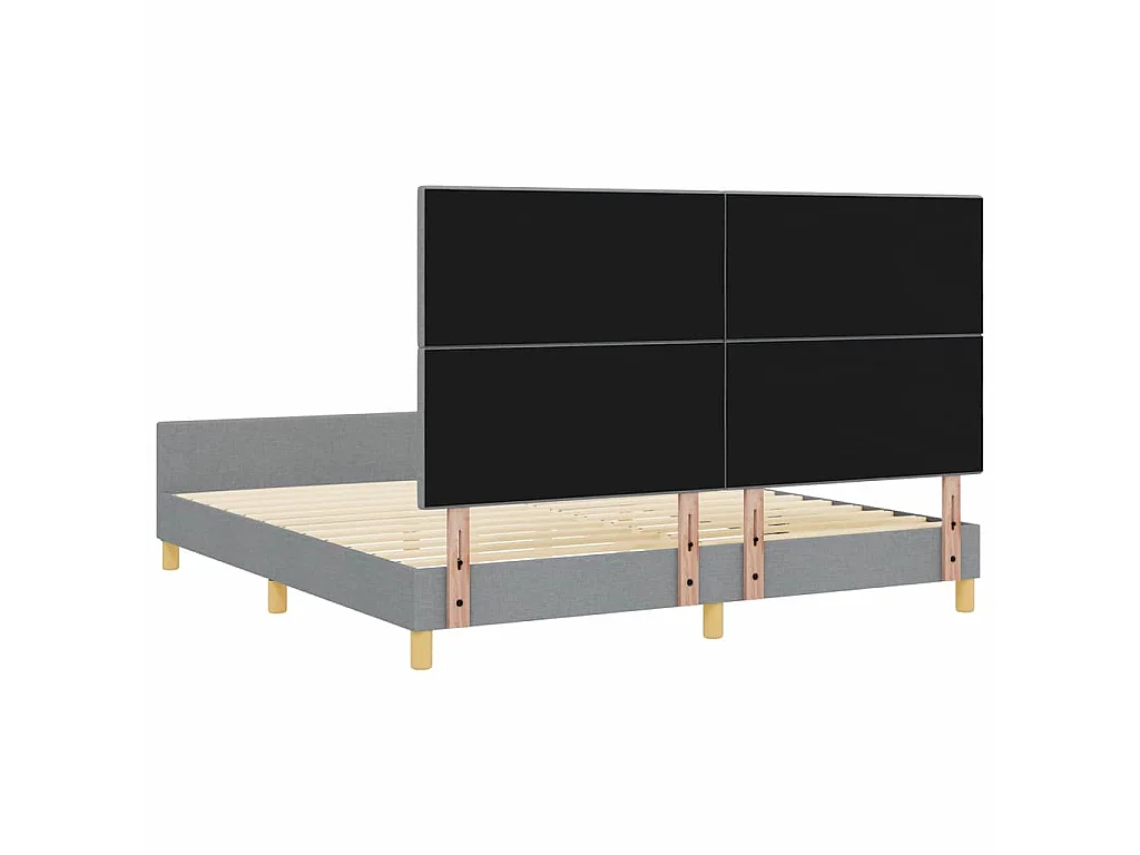Estructura de cama con cabecera Gris claro 180 x 200 cm tela