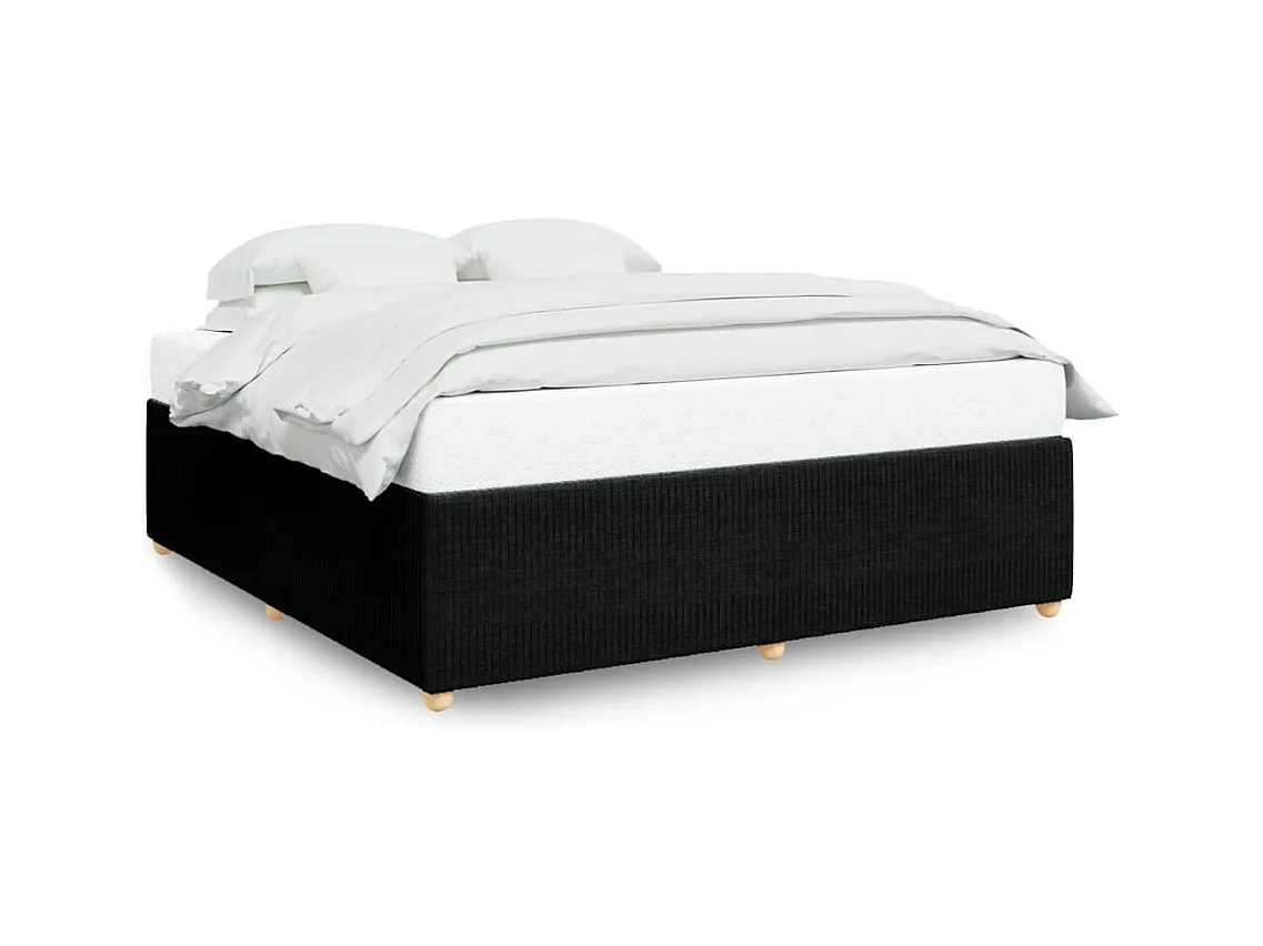 Cadre de lit sans matelas noir 180x200 cm tissu