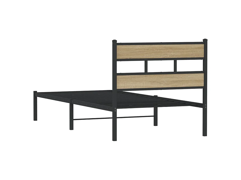 Giroletto senza Materaso in Metallo Rovere Sonoma 90x190 cm