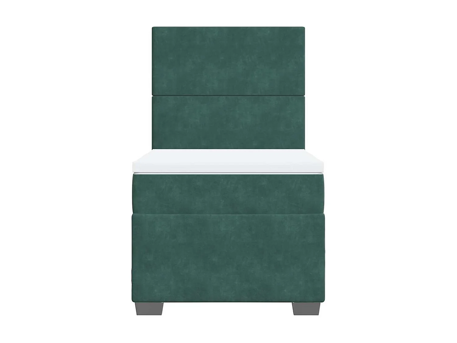 Boxspringbett mit Matratze Dunkelgrün 90x190 cm Samt