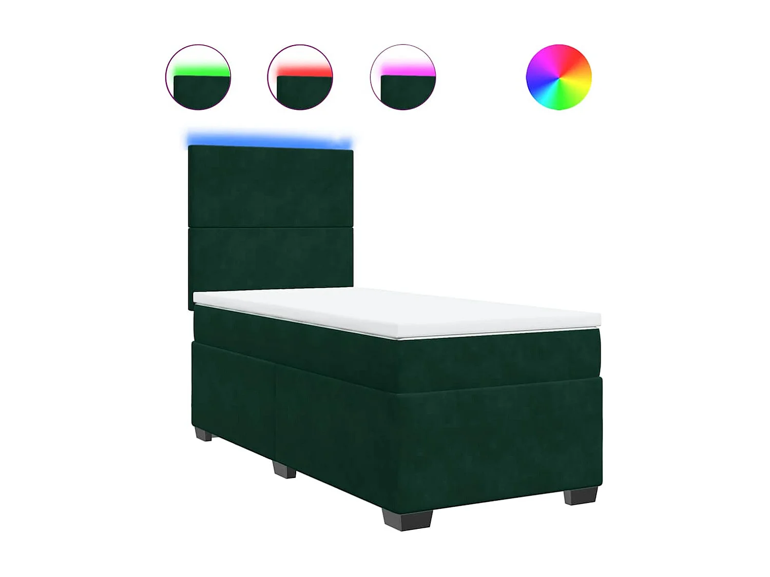 Sommier à lattes de lit avec matelas Vert foncé 90x190 cm