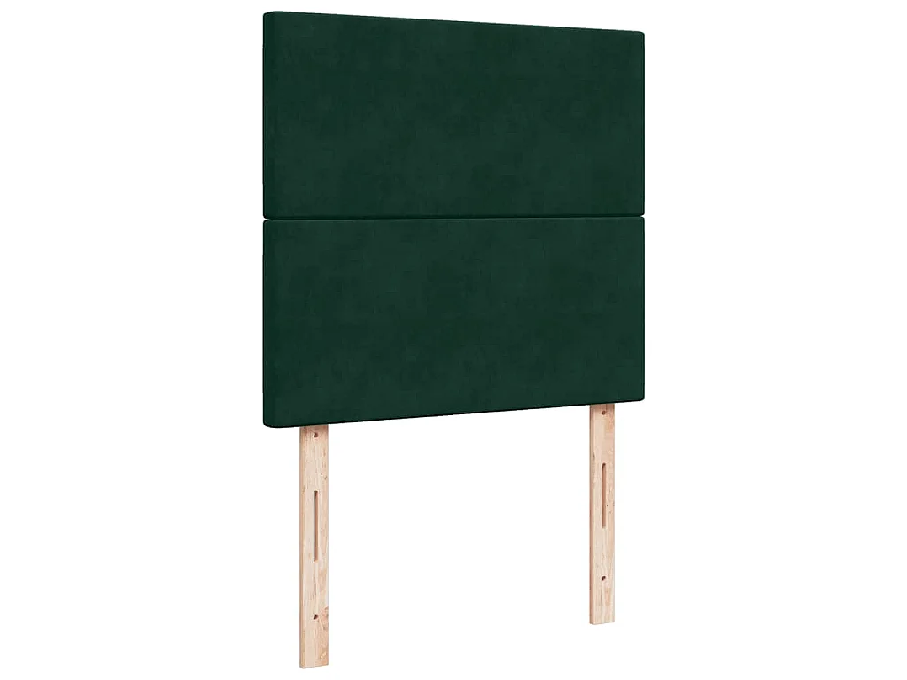 Cama box spring con colchón terciopelo verde oscuro 90x190 cm
