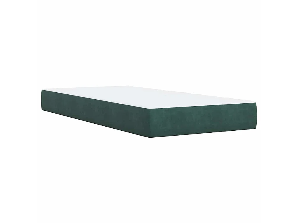 Cama box spring con colchón terciopelo verde oscuro 90x190 cm