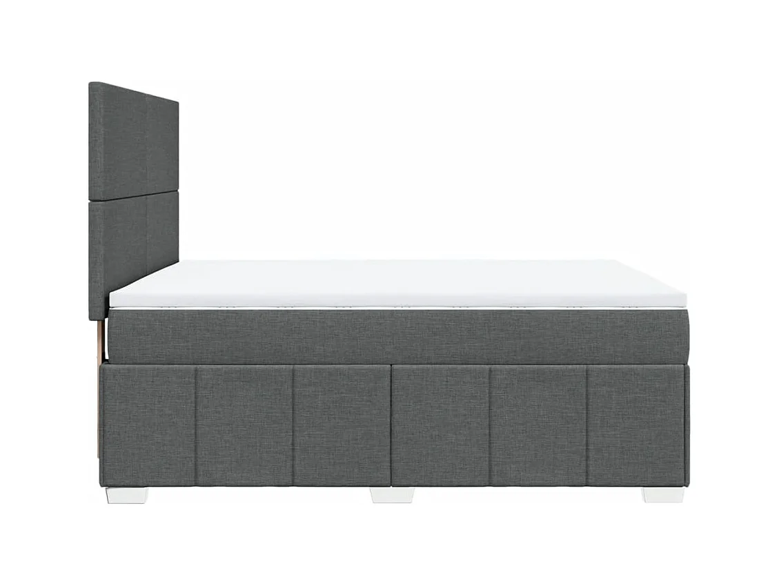 Boxspringbett mit Matratze Dunkelgrau 140x200 cm Stoff