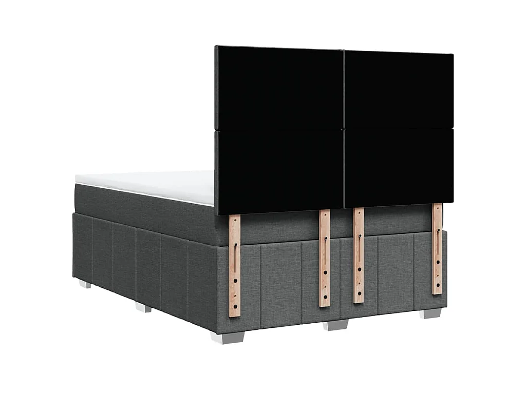 Boxspring met matras stof donkergrijs 140x200 cm