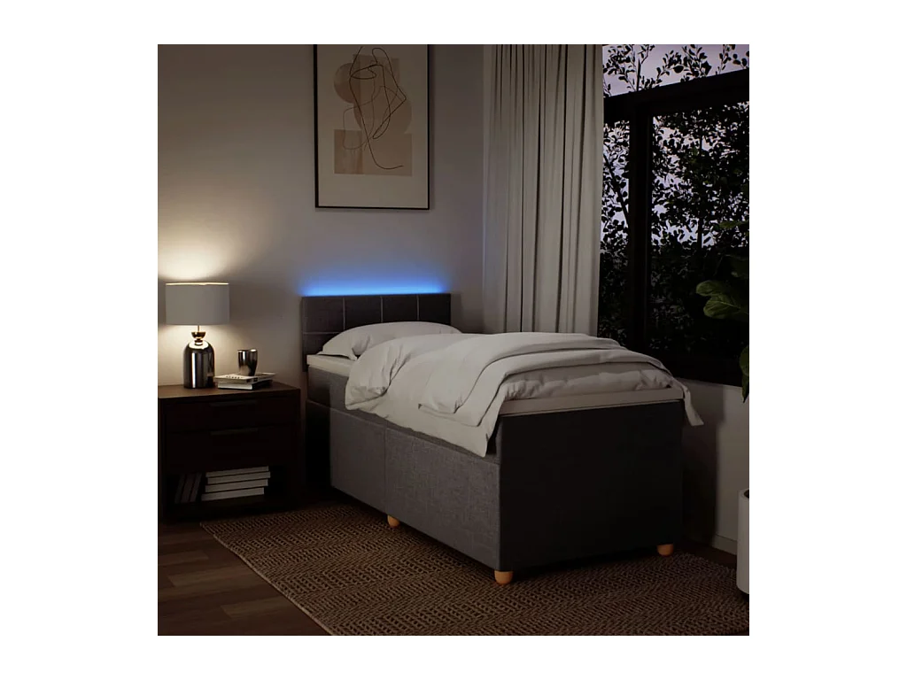 Sommier à lattes de lit avec matelas Taupe 100x200 cm Tissu