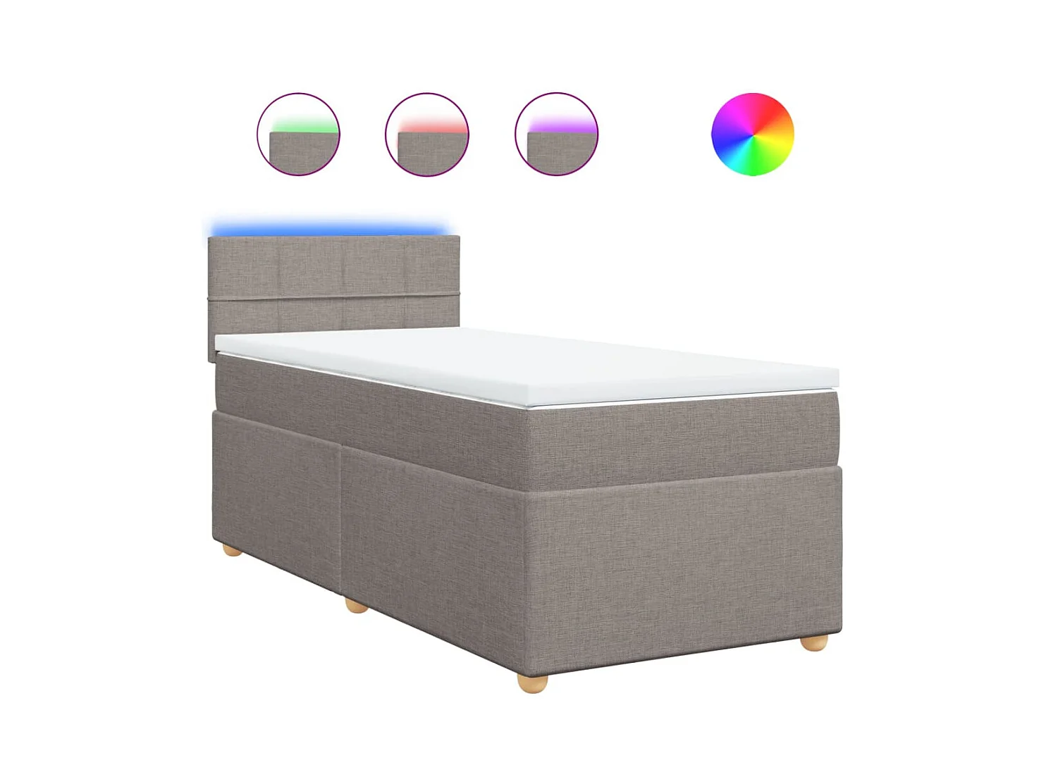 Boxspringbett mit Matratze Taupe 100x200 cm Stoff