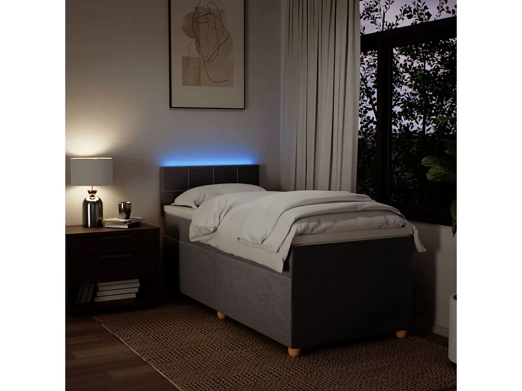 Boxspring met matras stof taupe 100x200 cm