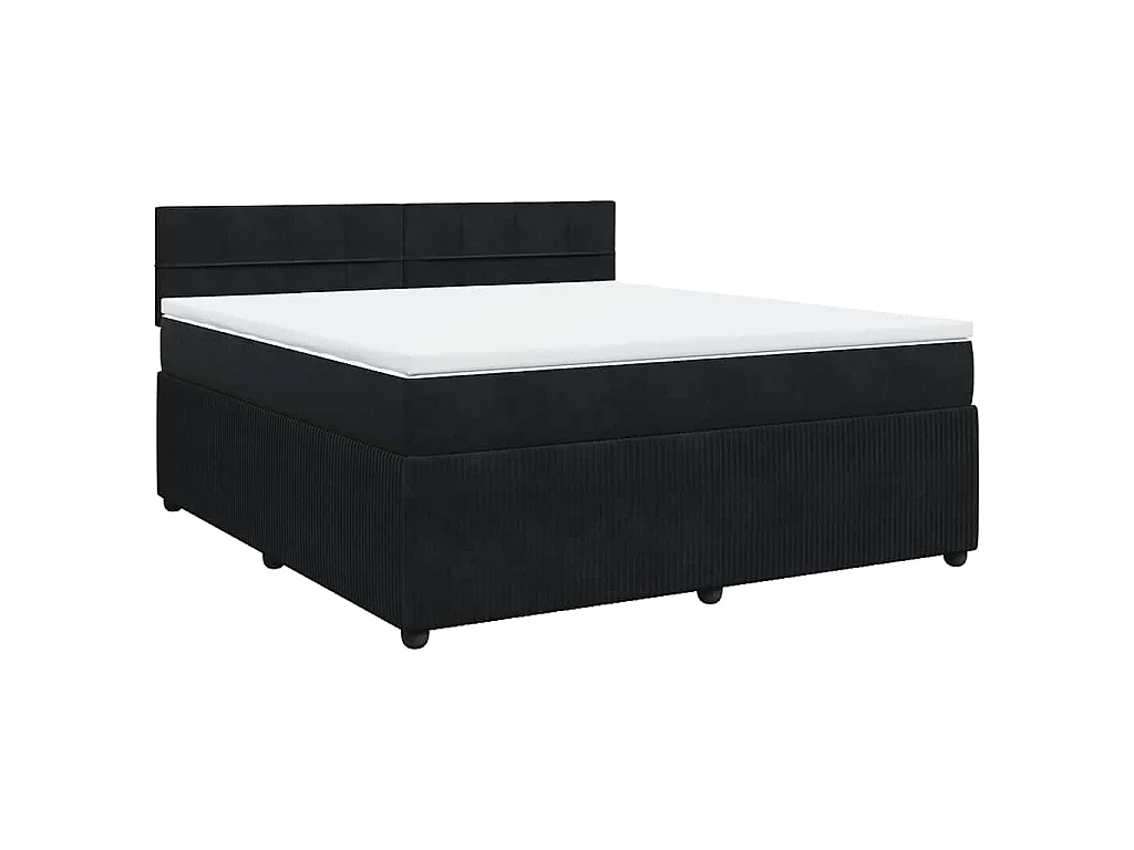Boxspring met matras fluweel zwart 180x200 cm