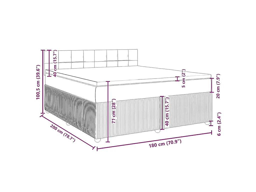 Boxspring met matras fluweel zwart 180x200 cm