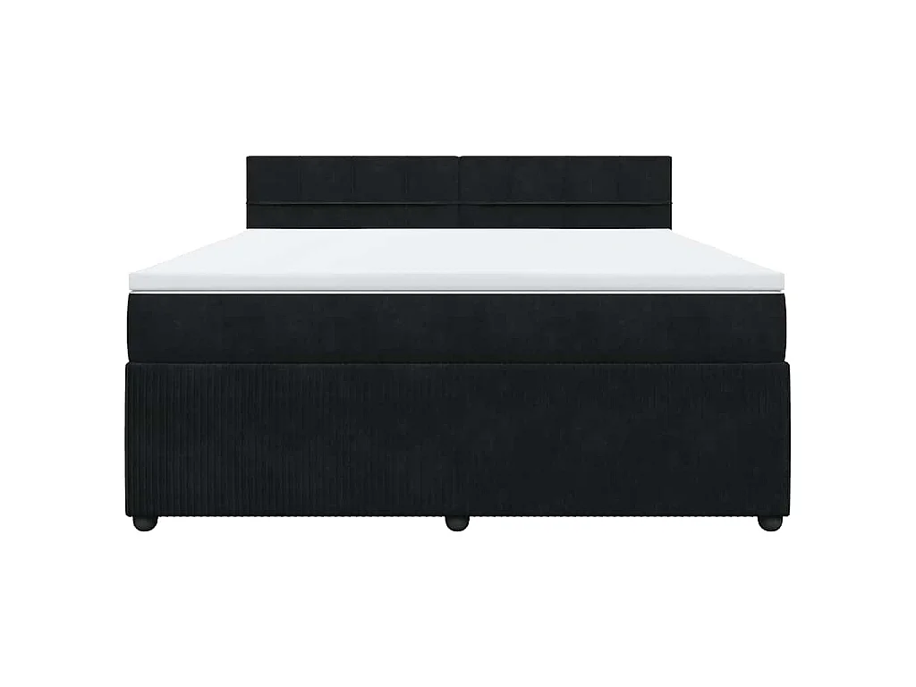 Boxspring met matras fluweel zwart 180x200 cm