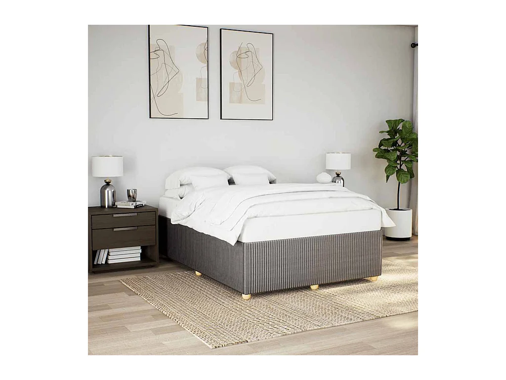Cadre de lit sans matelas taupe 140x190 cm tissu