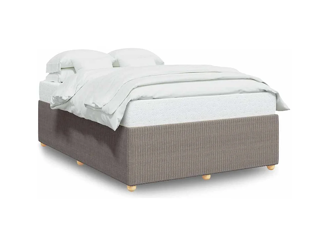 Cadre de lit sans matelas taupe 140x190 cm tissu