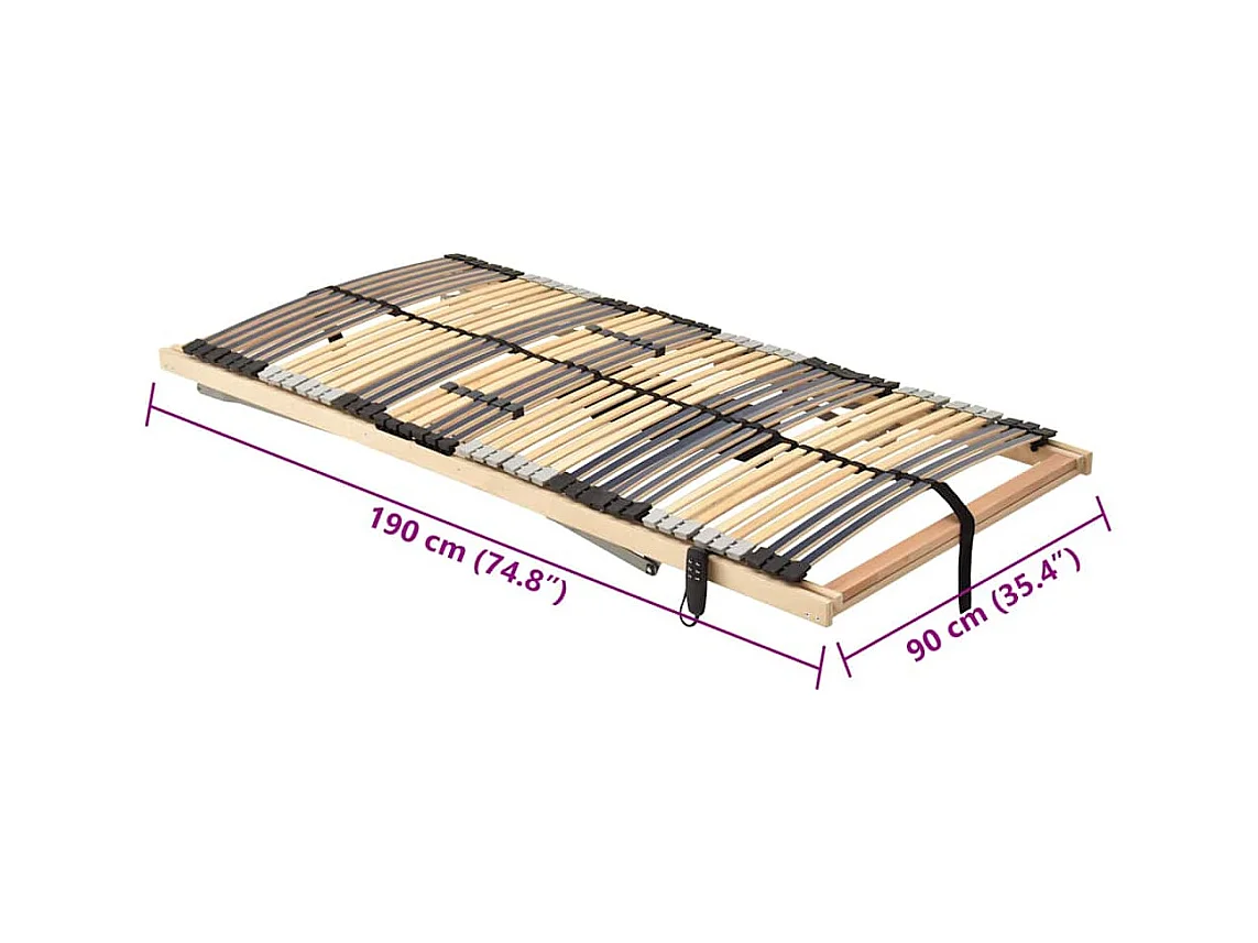 Lattenrost Braun 90 x 190 cm Massives Buchenholz