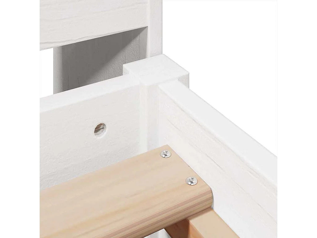 Massivholzbett ohne Matratze Weiß 90x190 cm Kiefernholz