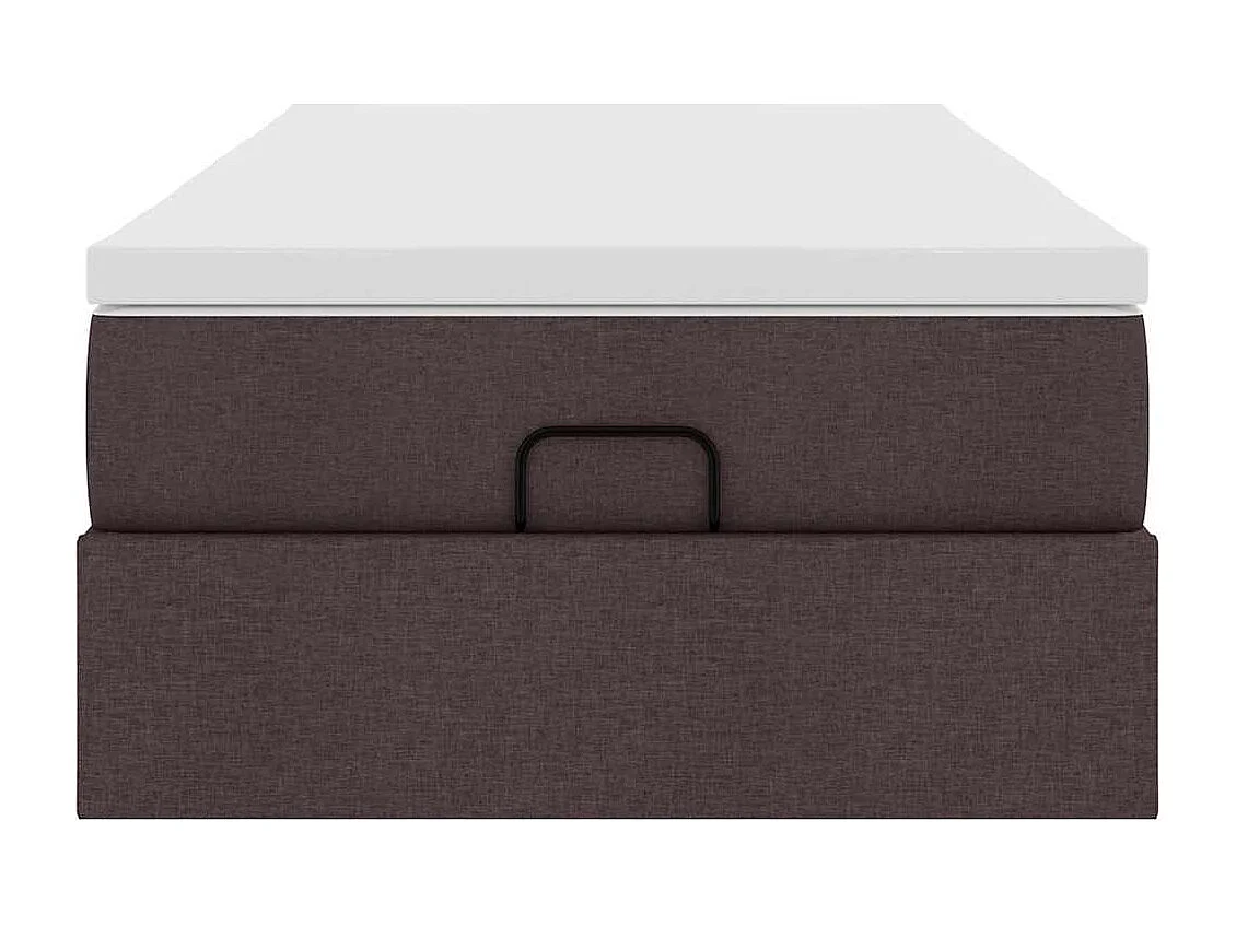 Ottoman bed met matras 90x190cm stof donkerbruin