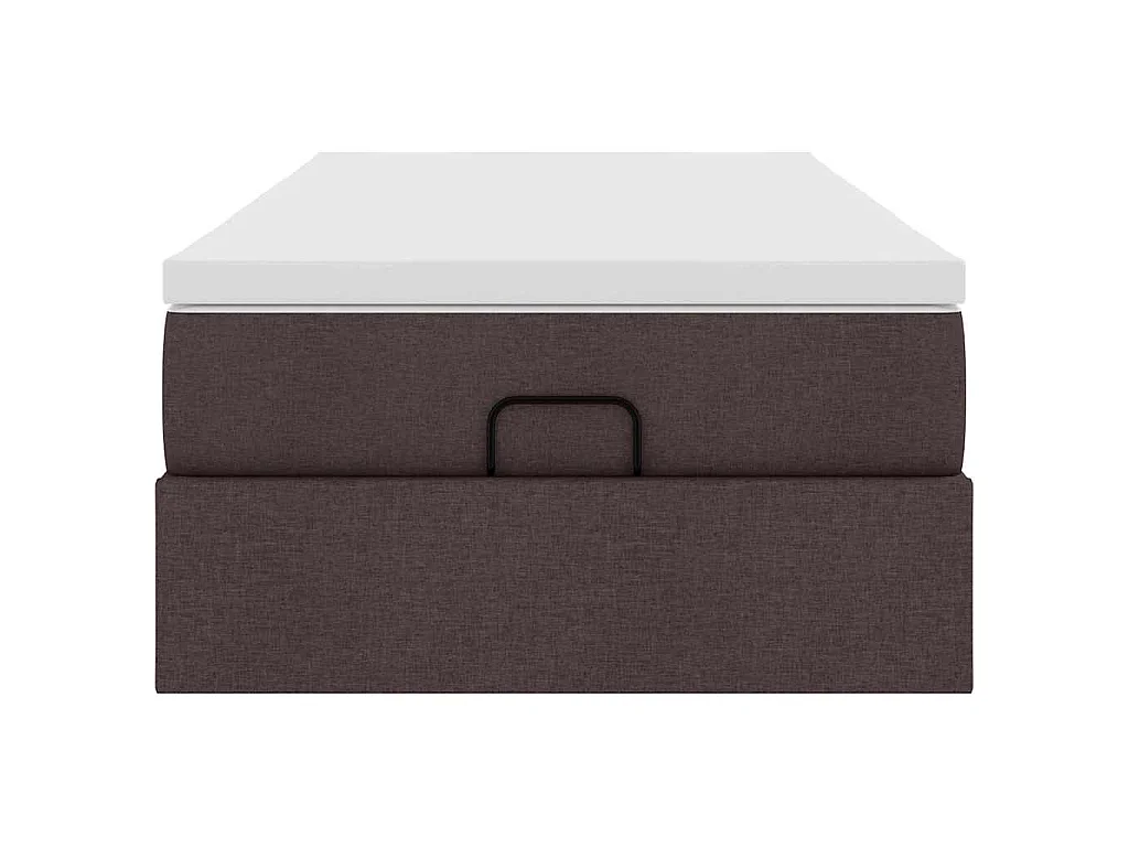 Ottoman bed met matras 90x190cm stof donkerbruin