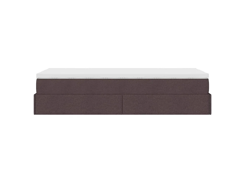 Ottoman bed met matras 90x190cm stof donkerbruin