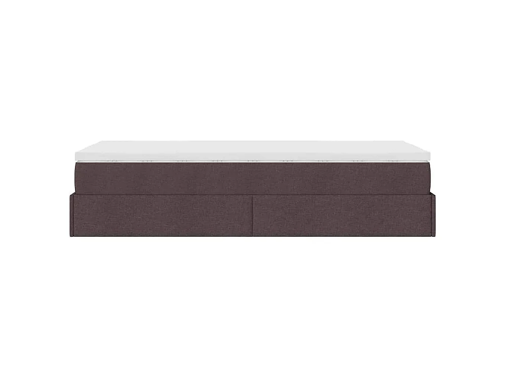 Ottoman bed met matras 90x190cm stof donkerbruin