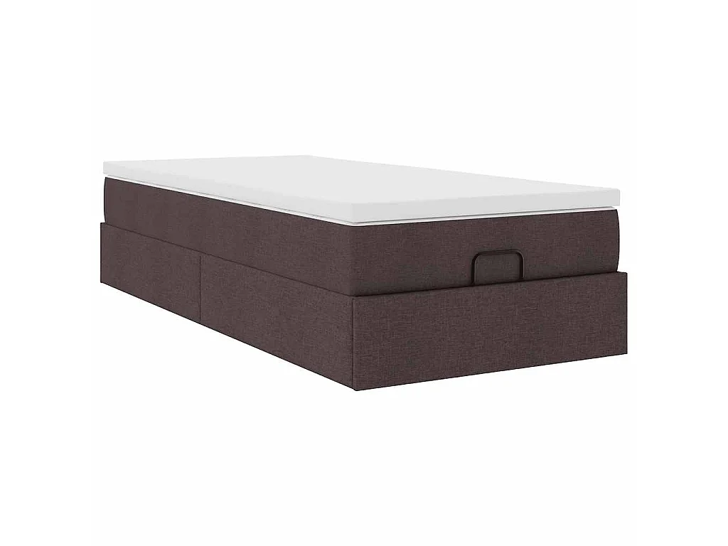 Ottoman bed met matras 90x190cm stof donkerbruin
