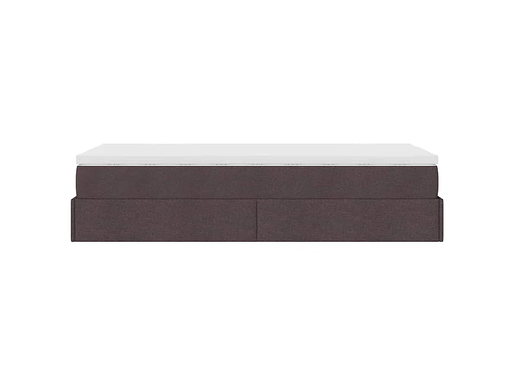 Ottoman bed met matras 90x190cm stof donkerbruin