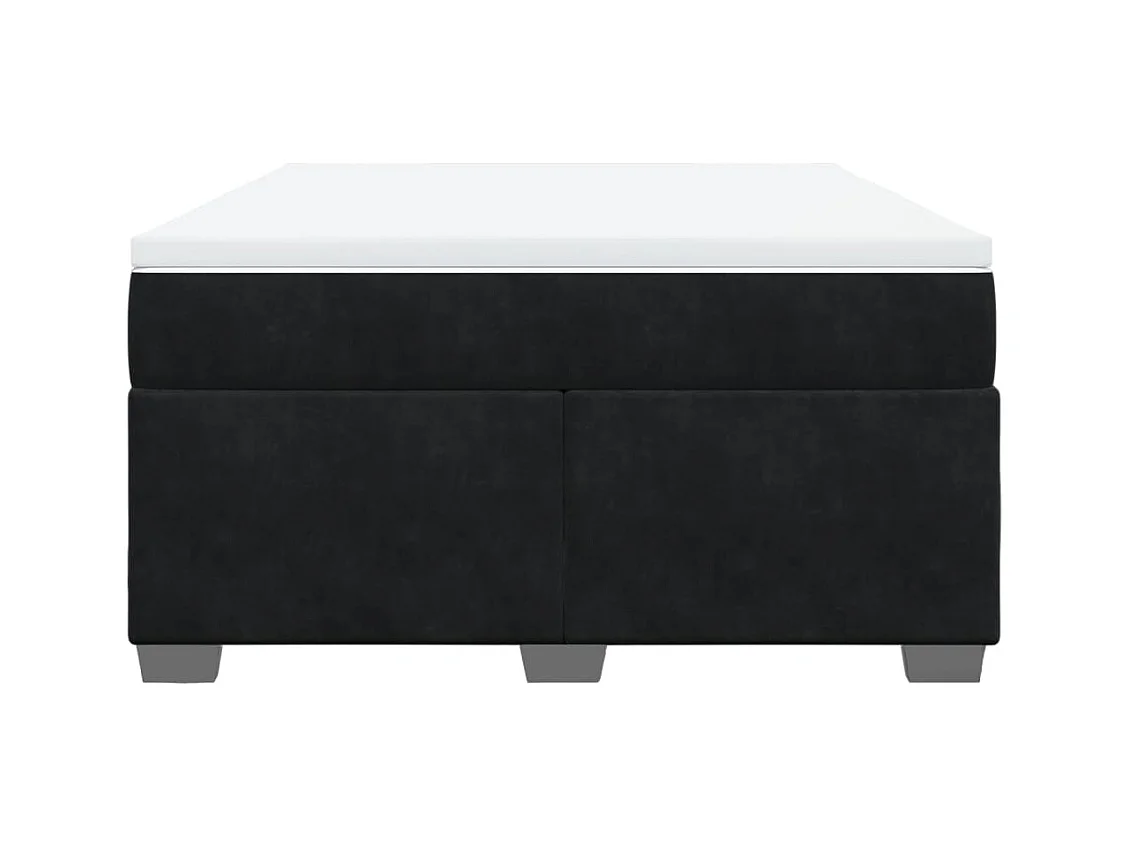 Sommier à lattes de lit et matelas Noir 160x200 cm Velours