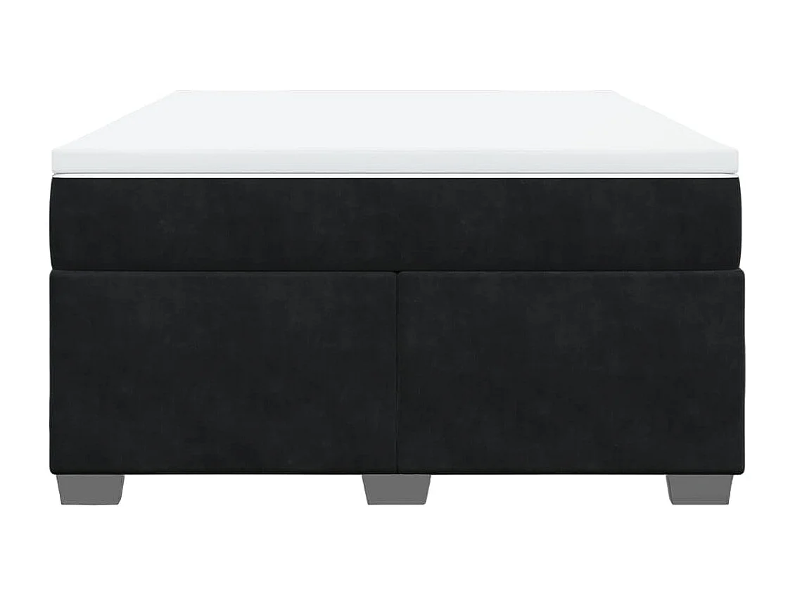 Giroletto a Molle con Materasso Nero 160x200 cm in Velluto