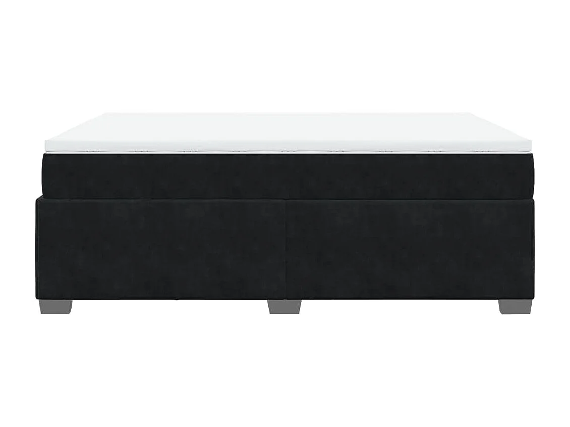 Boxspring met matras fluweel zwart 160x200 cm