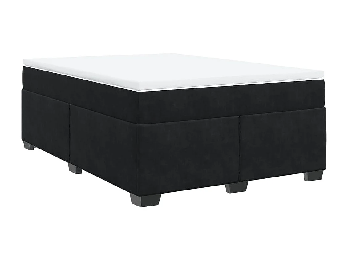 Boxspring met matras fluweel zwart 160x200 cm