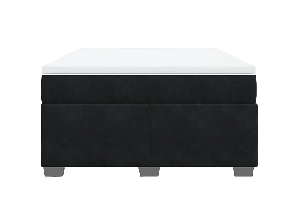 Boxspring met matras fluweel zwart 160x200 cm