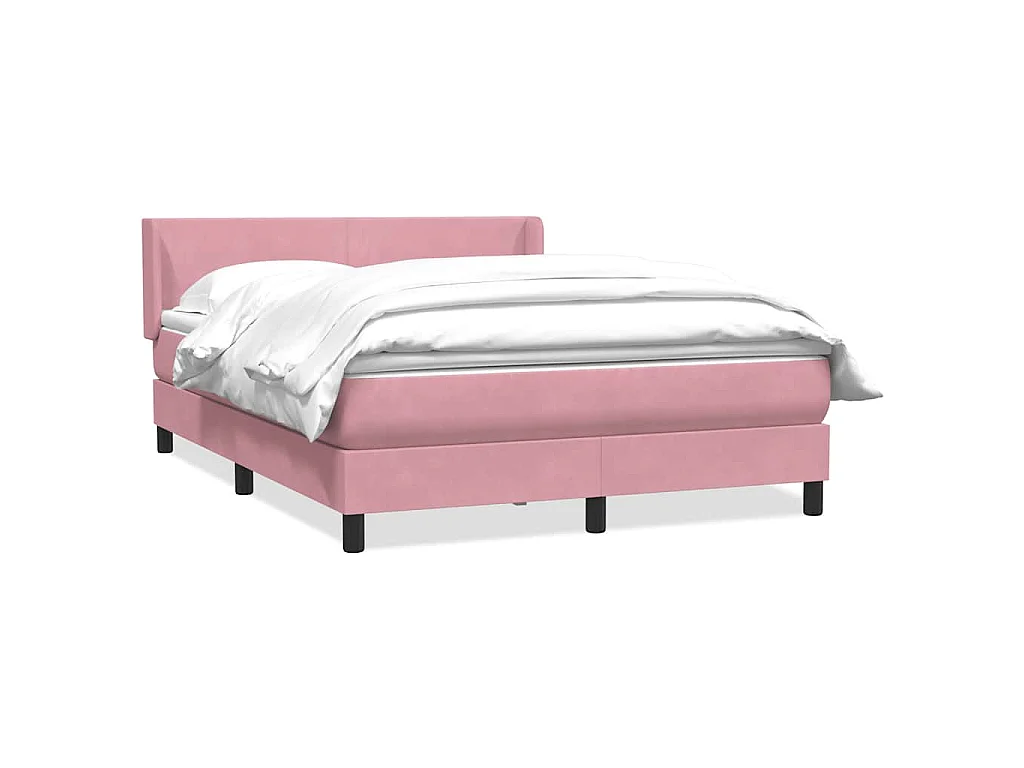 Giroletto a Molle con Materasso Rosa 140x210 cm in Velluto
