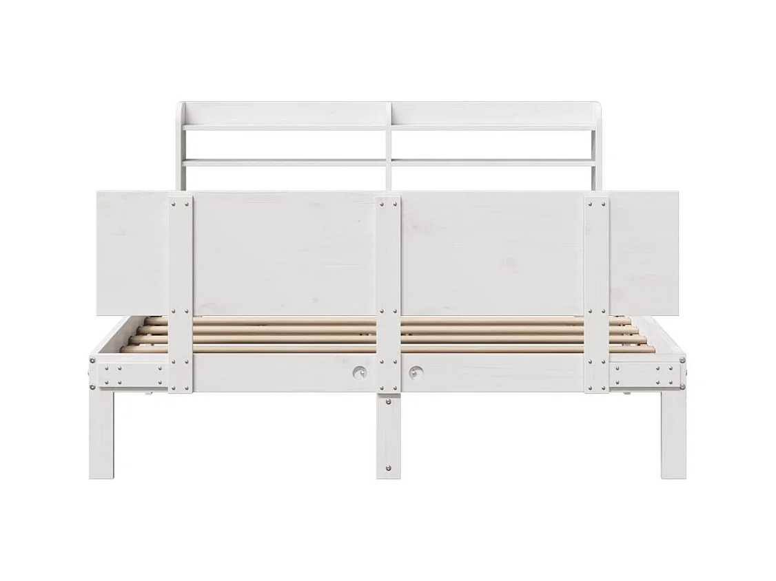 Bedframe met hoofdeinde zonder matras 160x200 cm wit