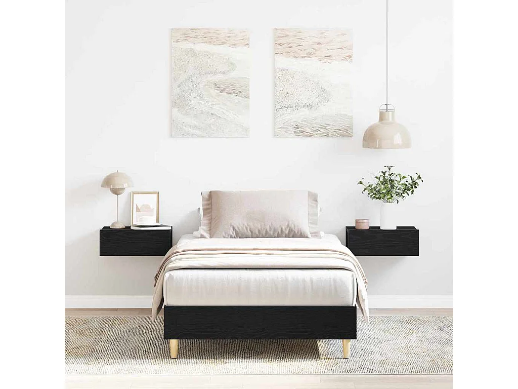 Estructura de cama Roble negro 90 x 190 cm Madera contrachapada