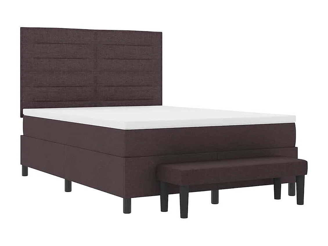 Boxspringbett mit Matratze Dunkelbraun 140 x 190 cm Stoff