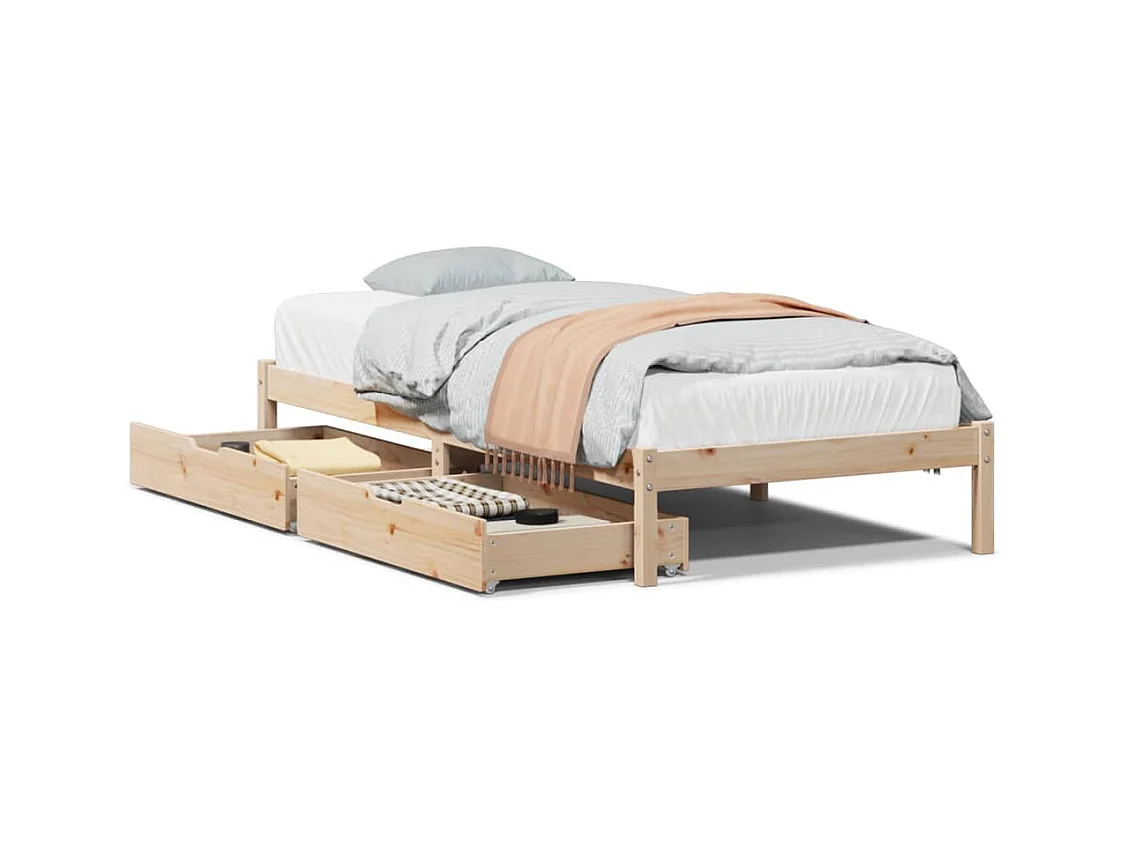 Cadre de lit sans matelas 90x200 cm bois de pin massif