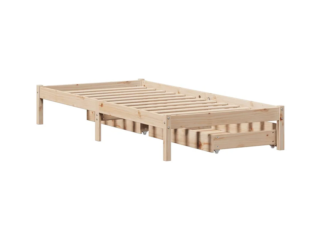 Cadre de lit sans matelas 90x200 cm bois de pin massif