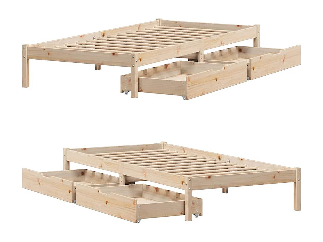 Cadre de lit sans matelas 90x200 cm bois de pin massif