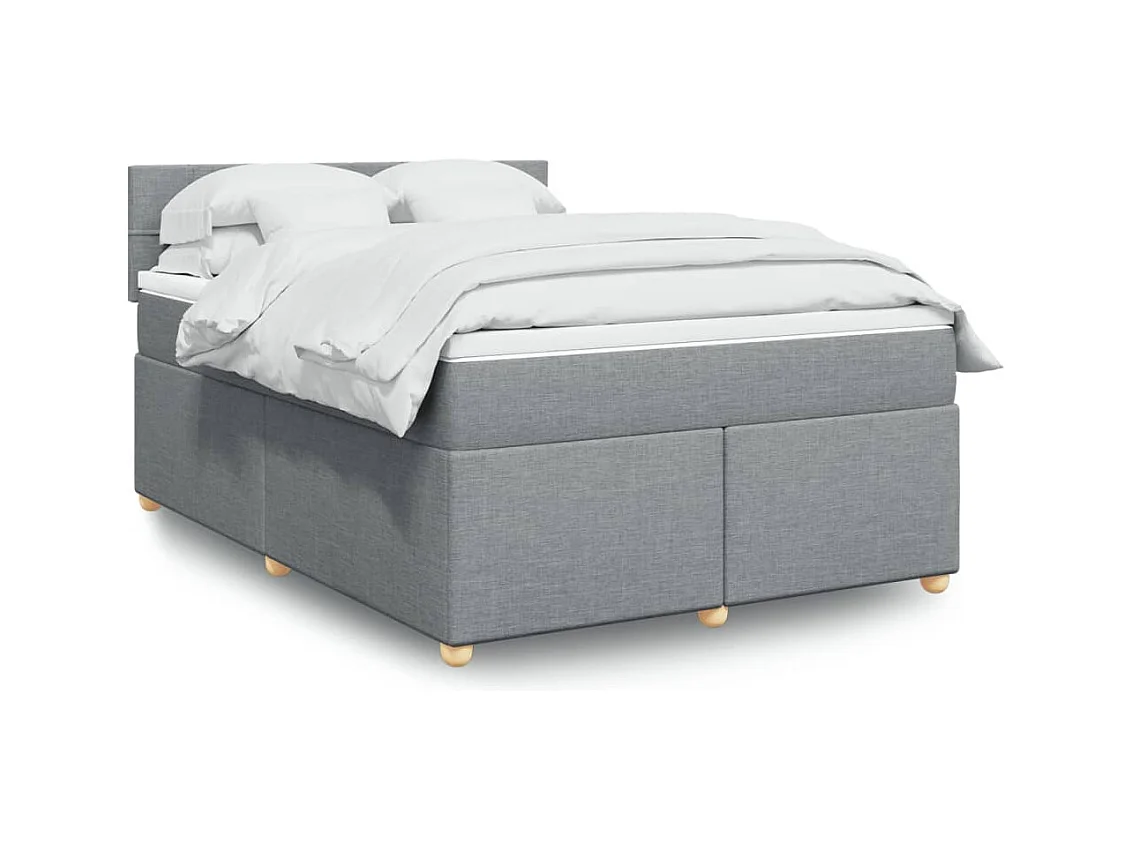 Sommier à lattes de lit avec matelas Gris clair 140x200cm Tissu