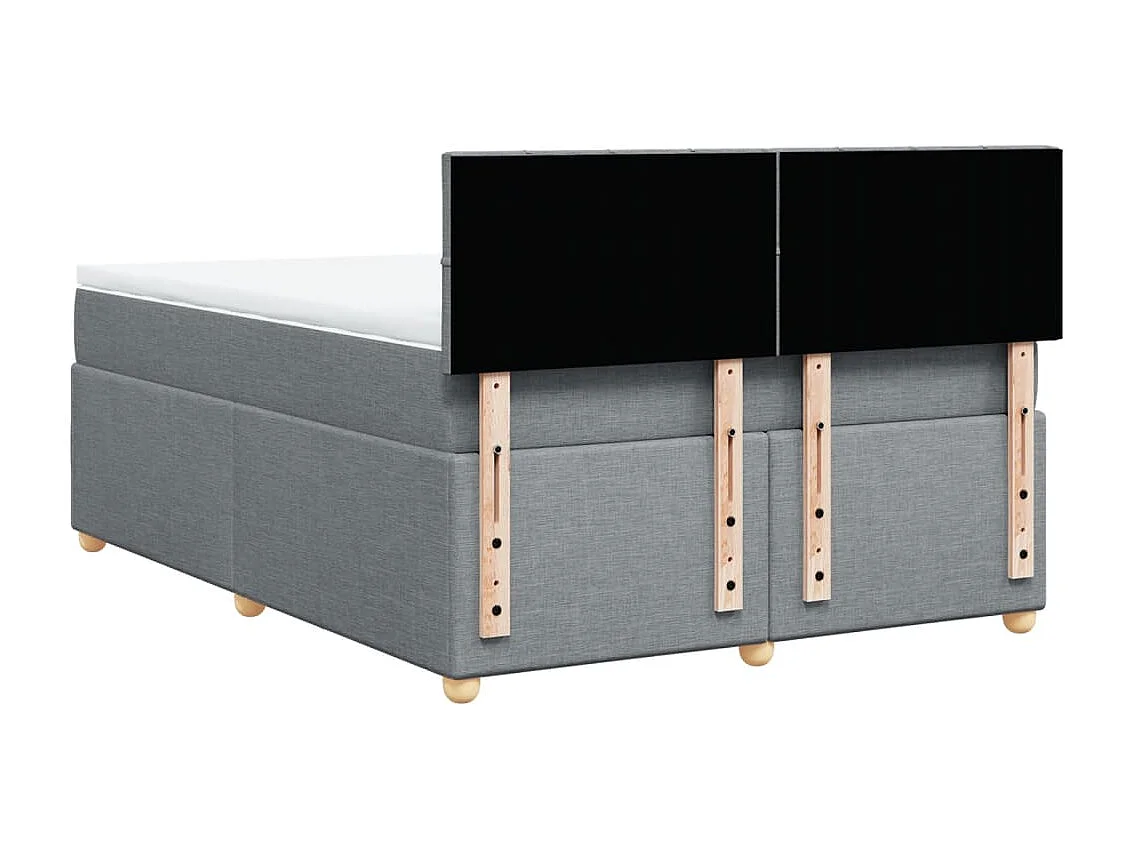 Sommier à lattes de lit avec matelas Gris clair 140x200cm Tissu