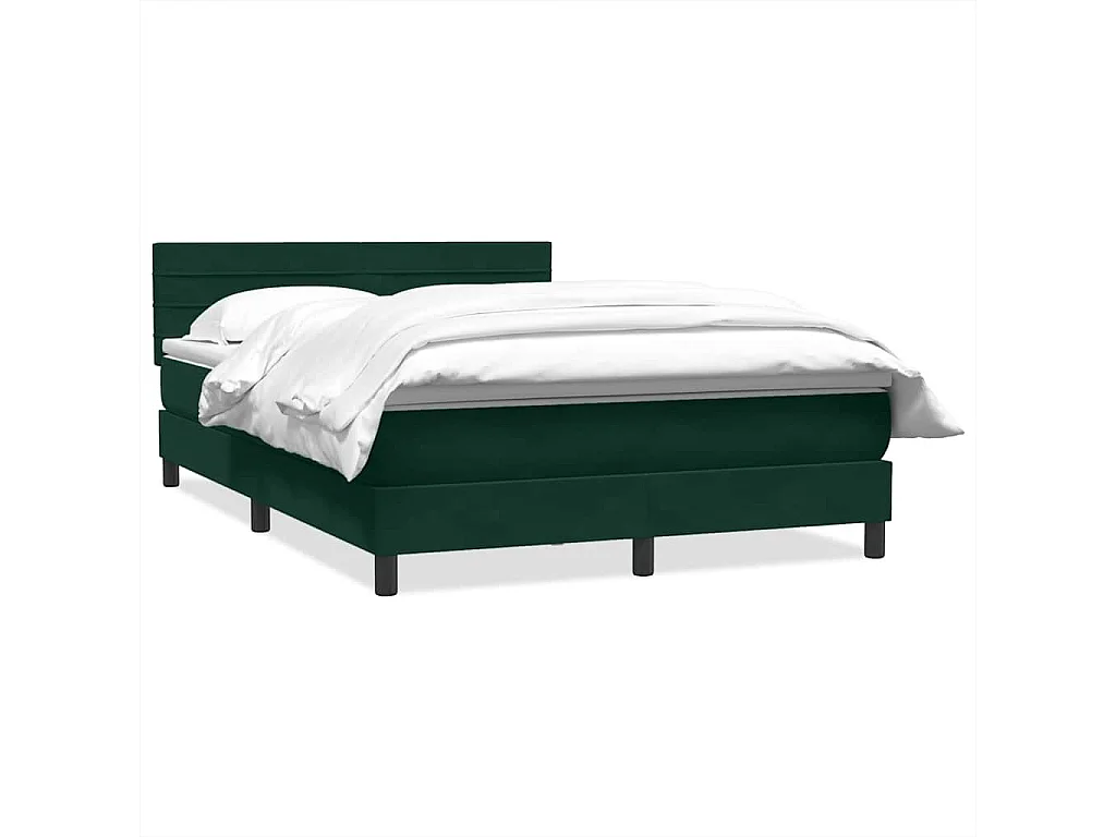 Boxspring met matras fluweel donkergroen 160x220 cm